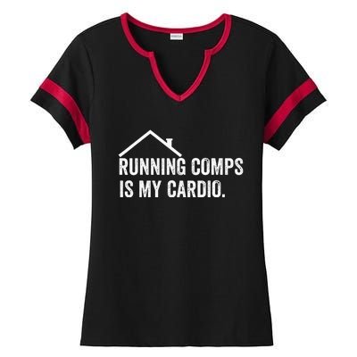 Running Comps Is My Cardio retro Realtor Apparel Ladies Halftime Notch Neck Tee