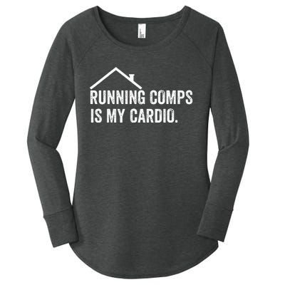 Running Comps Is My Cardio retro Realtor Apparel Women's Perfect Tri Tunic Long Sleeve Shirt