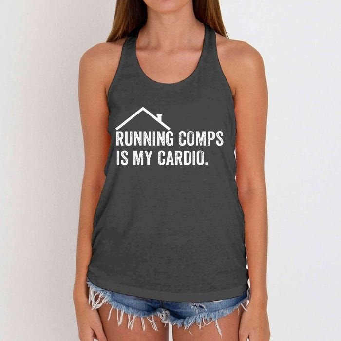 Running Comps Is My Cardio retro Realtor Apparel Women's Knotted Racerback Tank