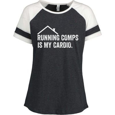 Running Comps Is My Cardio retro Realtor Apparel Enza Ladies Jersey Colorblock Tee