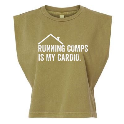 Running Comps Is My Cardio retro Realtor Apparel Garment-Dyed Women's Muscle Tee