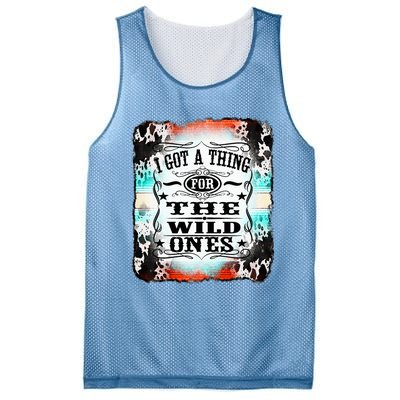 Retro Cowgirl I Got A Thing For The Wild Ones Mesh Reversible Basketball Jersey Tank