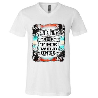 Retro Cowgirl I Got A Thing For The Wild Ones V-Neck T-Shirt