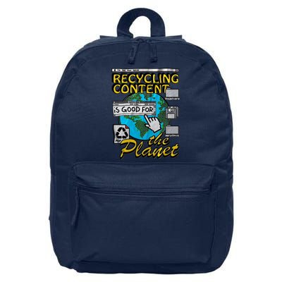 Recycling Content Is Good For The Planet Earth Planet Lover 16 in Basic Backpack