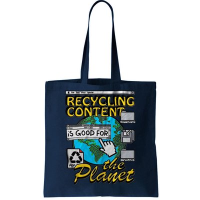 Recycling Content Is Good For The Planet Earth Planet Lover Tote Bag