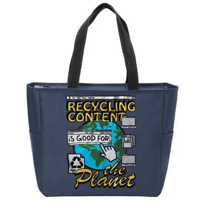 Recycling Content Is Good For The Planet Earth Planet Lover Zip Tote Bag