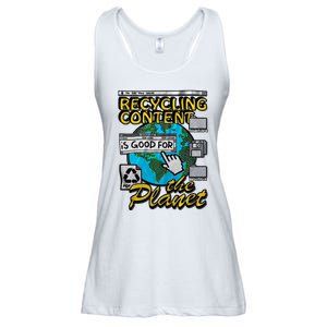 Recycling Content Is Good For The Planet Earth Planet Lover Ladies Essential Flowy Tank