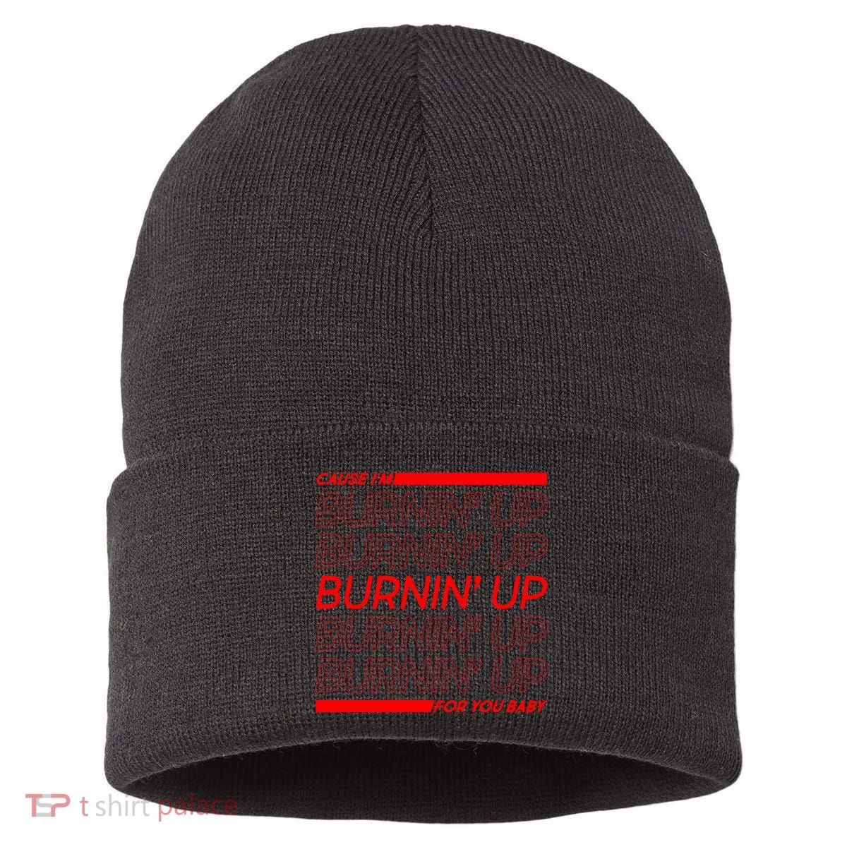 Retro Cause Im Burnin Up For You Baby Sustainable Knit Beanie