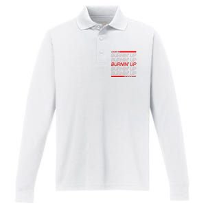 Retro Cause Im Burnin Up For You Baby Performance Long Sleeve Polo