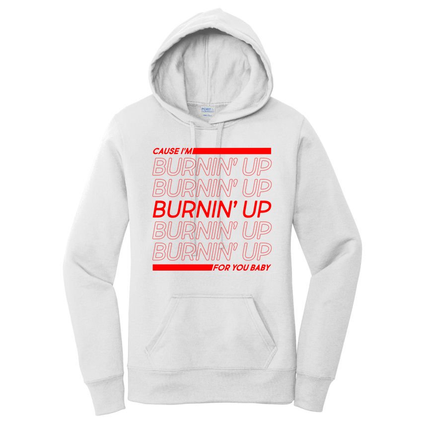 Retro Cause Im Burnin Up For You Baby Women's Pullover Hoodie