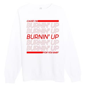 Retro Cause Im Burnin Up For You Baby Premium Crewneck Sweatshirt