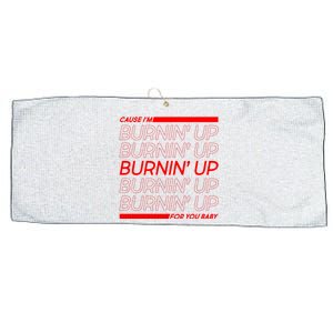 Retro Cause Im Burnin Up For You Baby Large Microfiber Waffle Golf Towel