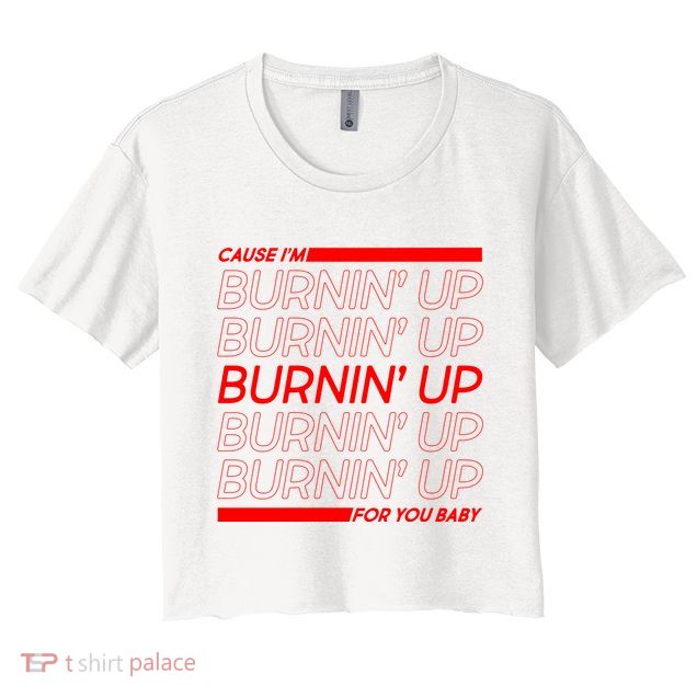 Retro Cause Im Burnin Up For You Baby Crop Top