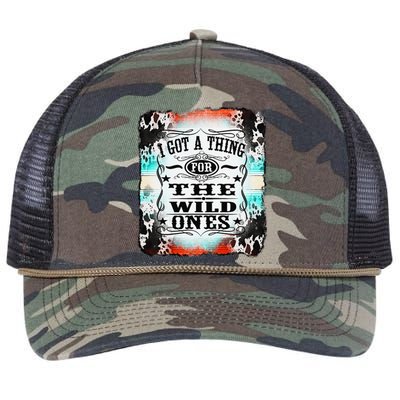 Retro Cowgirl I Got A Thing For The Wild Ones Retro Rope Trucker Hat Cap