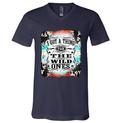 Retro Cowgirl I Got A Thing For The Wild Ones V-Neck T-Shirt