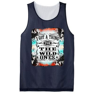 Retro Cowgirl I Got A Thing For The Wild Ones Mesh Reversible Basketball Jersey Tank