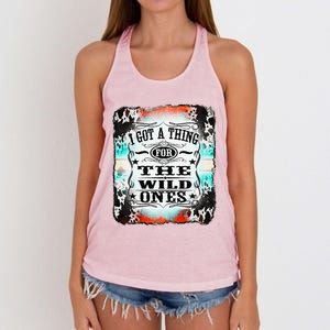 Retro Cowgirl I Got A Thing For The Wild Ones Women's Knotted Racerback Tank