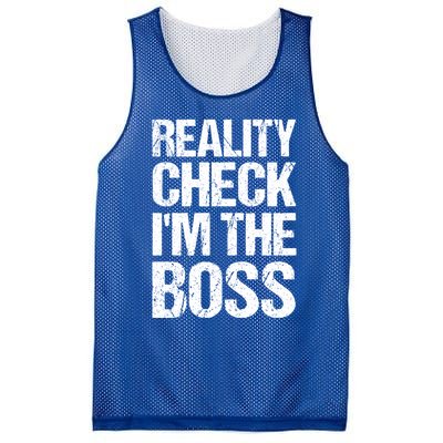 Reality Check: IM The Boss Funny Cool Gift Mesh Reversible Basketball Jersey Tank