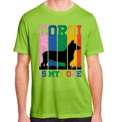 Retro Corgi Is My Love Adult ChromaSoft Performance T-Shirt