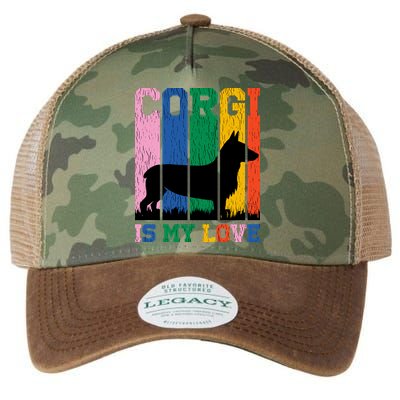 Retro Corgi Is My Love Legacy Tie Dye Trucker Hat