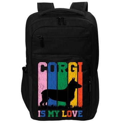 Retro Corgi Is My Love Impact Tech Backpack