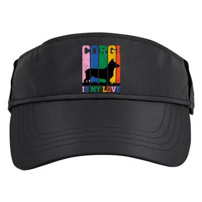 Retro Corgi Is My Love Adult Drive Performance Visor