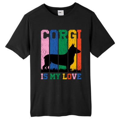 Retro Corgi Is My Love Tall Fusion ChromaSoft Performance T-Shirt