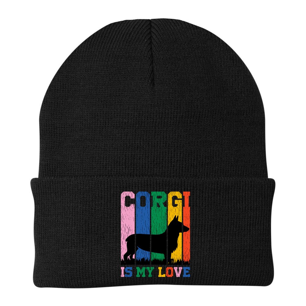 Retro Corgi Is My Love Beanie