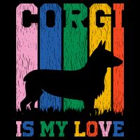 Retro Corgi Is My Love 16 in Basic Backpack