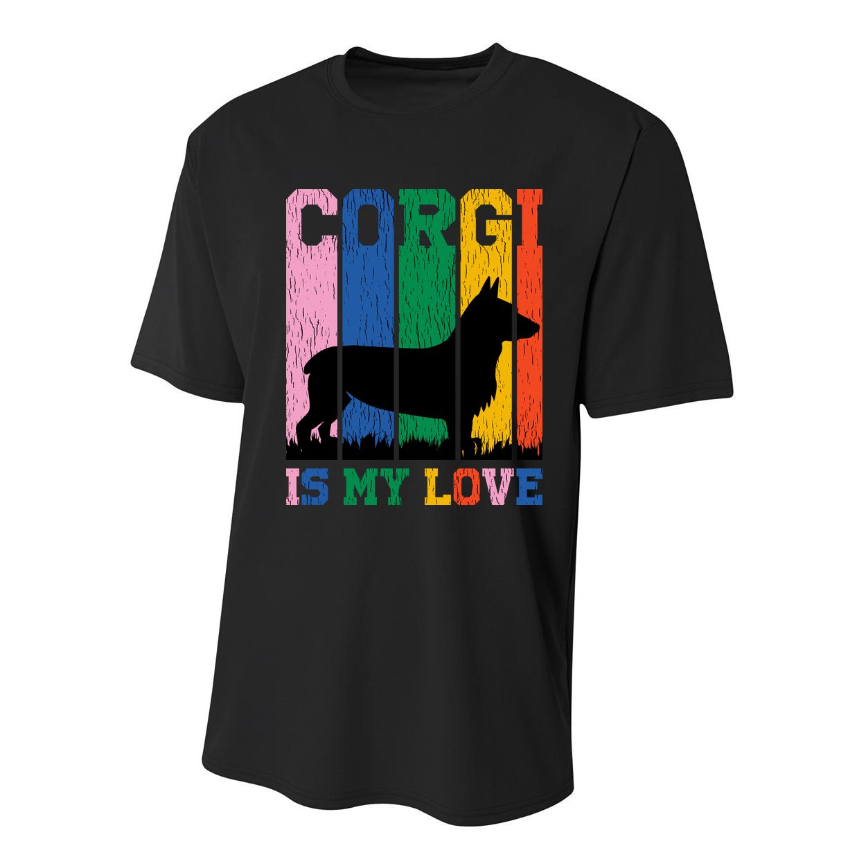 Retro Corgi Is My Love Youth Performance Sprint T-Shirt