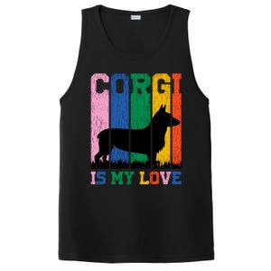 Retro Corgi Is My Love PosiCharge Competitor Tank