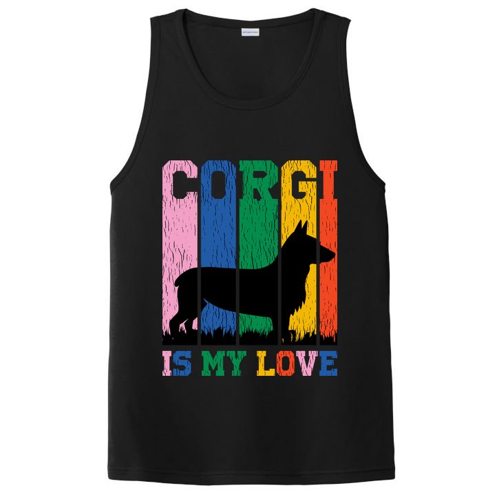 Retro Corgi Is My Love PosiCharge Competitor Tank