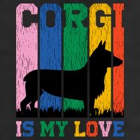 Retro Corgi Is My Love Golf Towel