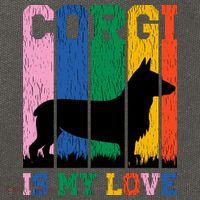 Retro Corgi Is My Love Cotton Canvas Backpack