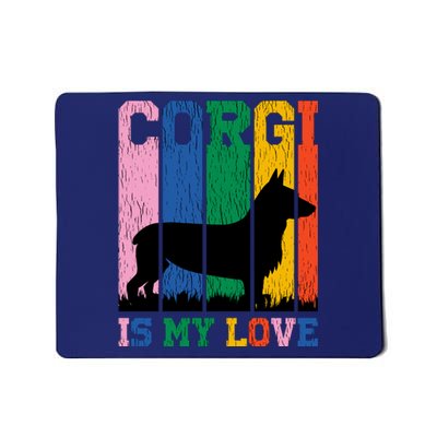 Retro Corgi Is My Love Mousepad