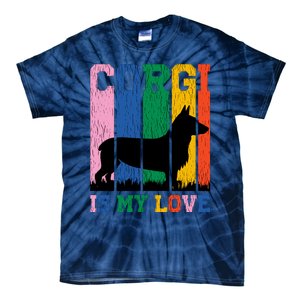 Retro Corgi Is My Love Tie-Dye T-Shirt