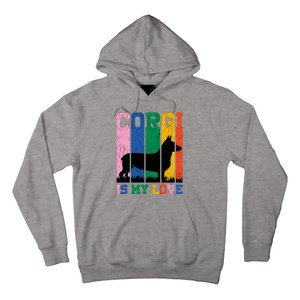 Retro Corgi Is My Love Hoodie