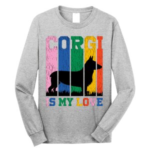 Retro Corgi Is My Love Long Sleeve Shirt