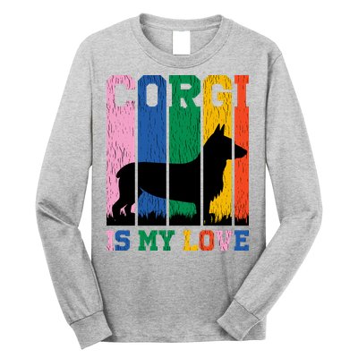 Retro Corgi Is My Love Long Sleeve Shirt