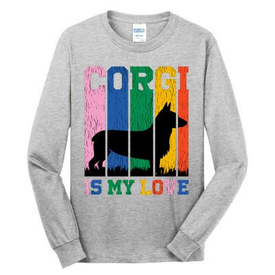 Retro Corgi Is My Love Tall Long Sleeve T-Shirt