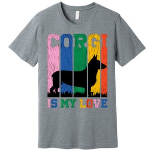 Retro Corgi Is My Love Premium T-Shirt