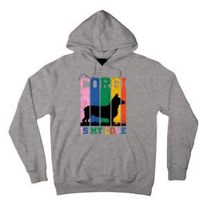 Retro Corgi Is My Love Tall Hoodie