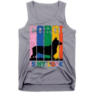 Retro Corgi Is My Love Tank Top