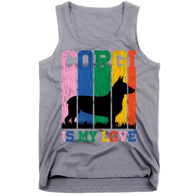 Retro Corgi Is My Love Tank Top