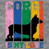Retro Corgi Is My Love Women's V-Neck T-Shirt