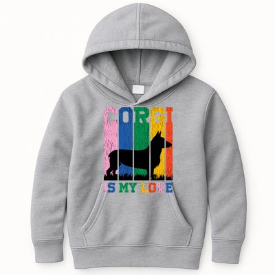 Retro Corgi Is My Love Kids Hoodie