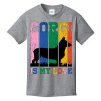 Retro Corgi Is My Love Kids T-Shirt