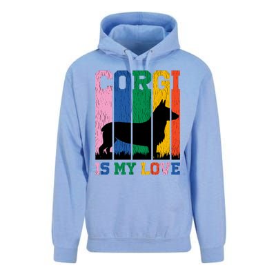 Retro Corgi Is My Love Unisex Surf Hoodie