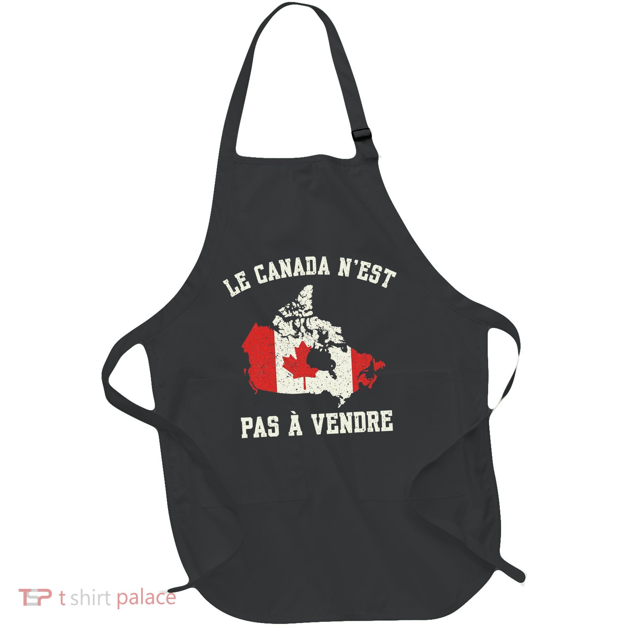 Retro Canada Is Not for Sale Le Canada Nest Pas a Vendre Full-Length Apron With Pockets