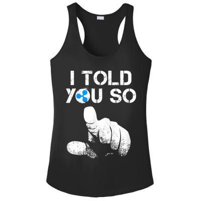 Ripple Crypto I TOLD YOU SO To Buy XRP BULLRUN Trading Joke Ladies PosiCharge Competitor Racerback Tank